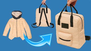 How to sew a fashionable backpack out of an old coat simply!