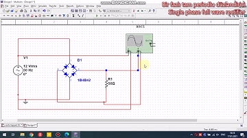 single phase full wave rectifier using NI MULTISIM