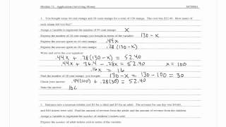 applications involving money   module 71   mth 061