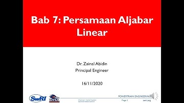 07 Persamaan Aljabar Linear Part2 NUMERIK