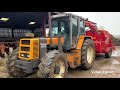 Renault 145-14 working with Teagle Tomahawk 8500  Straw Spreader