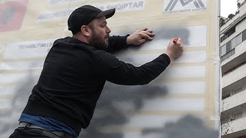 TRACING THE SCRIBBLE OVER THE PROJECT SITE SIGN OF LOT 3 (2019) Pleurad XHAFA