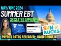 NEW 2024 SUMMER EBT UPDATE (JUNE 2024): NEW PAYOUT DATES RELEASED in 4 STATES (Sun Bucks)