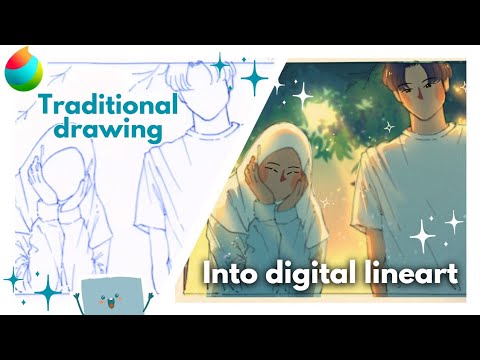 Cara ubah sketsa di kertas jadi digital lineart | tutorial medibang ...