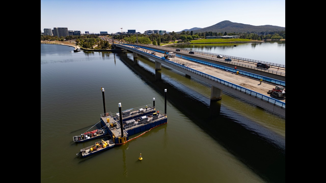 Commonwealth Avenue Bridge Renewal - barge build and placement