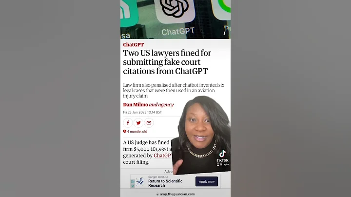 US Lawyers fined for using fake citations from ChatGPT 👀 #shorts