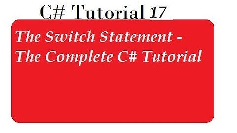 Switch Case in C#