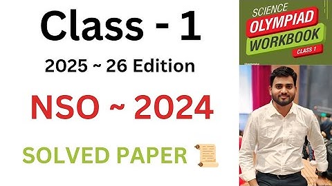 NSO National Science Olympiad | Class - 1| SOLVED PAPER | NSO - 2024  | By - Sudhir Sir