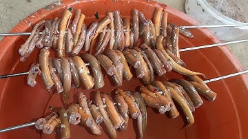 #đặc sản món lươn nướng lá chuối của người mường#