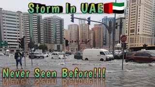 UAE Heavy Rain, Hail And Thunder | Dubai To Sharjah Journey | Stay Home Stay Safe |