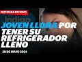 Joven rompe en llanto por tener su refrigerador lleno I Reporte Indigo