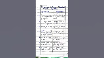 Difference between Flowchart and Algorithm #flowchart #algorithm #computer #exam