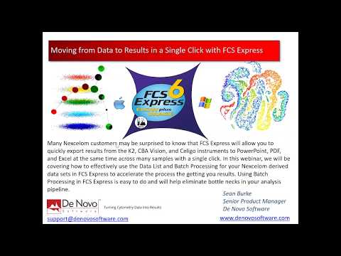 Generating Results for Nexcelom Instruments with Batch Processing