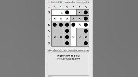 Grey is Odd - Today grids. Solution level 1 6X6 dated 03-27-2024