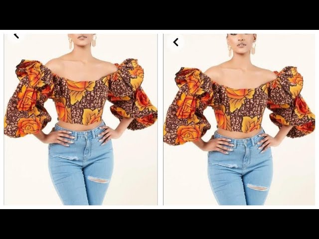 How to cut and sew a padded crop blouse with a front zipper and a puffy  sleeve 