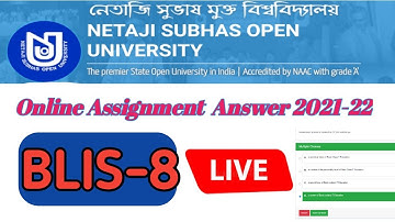 NSOU BLIS ASSIGNMENT ANSWER 2021-22//PAPER-8