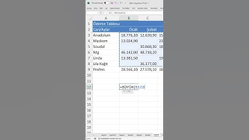 #Excel en büyük 5 değeri bulmak- Ömer BAĞCI