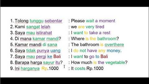Learn Indonesian language   128 most  common Indonesian Phrases Part 2