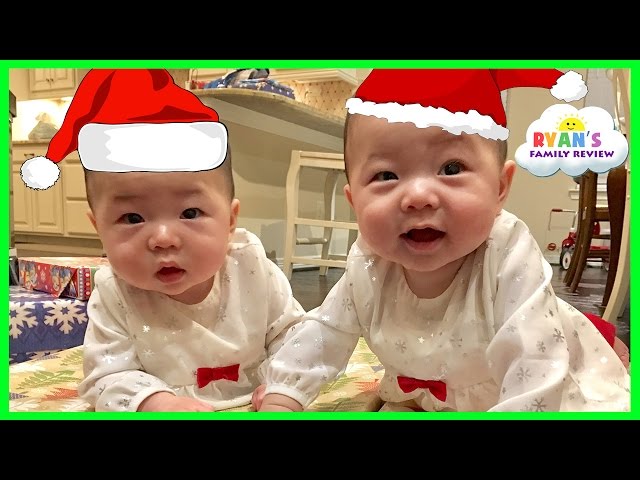 Christmas Morning 2016 Opening Presents Surprise Family Fun Baby 1st Christmas Ryan's Family Review class=