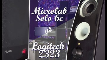 Logitech Z323 vs Microlab Solo 6c speakers sound/bass test