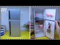 DIY How to Make a Doll Refrigerator / Hướng dẫn làm cái tủ lạnh cho búp bê / Ami DIY
