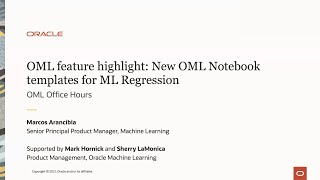 OML feature highlight: New OML Notebook templates for ML Regression Wealth