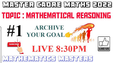 #1|| MASTER CADRE MATHS 2022 || MATHEMATICAL RESONING ||
