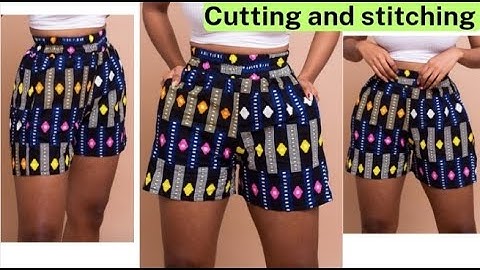 How to cut and sew short pants with elastic band, side pockets and belt loops