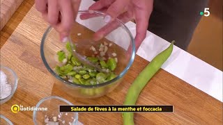 Coup d'food : Salade de fèves à la menthe et focaccia