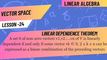 Set of vectors is linearly dependent iff some vector is expressed as combination of preceding vector