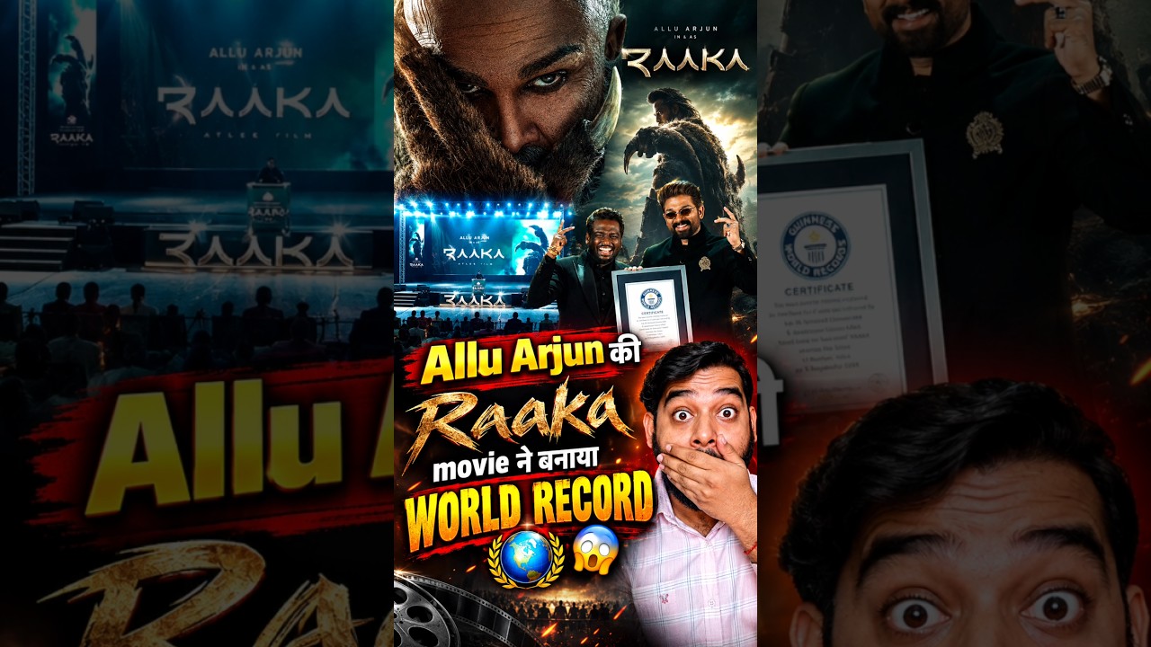 Allu Arjun ki Raaka movie Ne Banaya world record 😨 #alluarjun #raaka #raakamovie #worldrecord