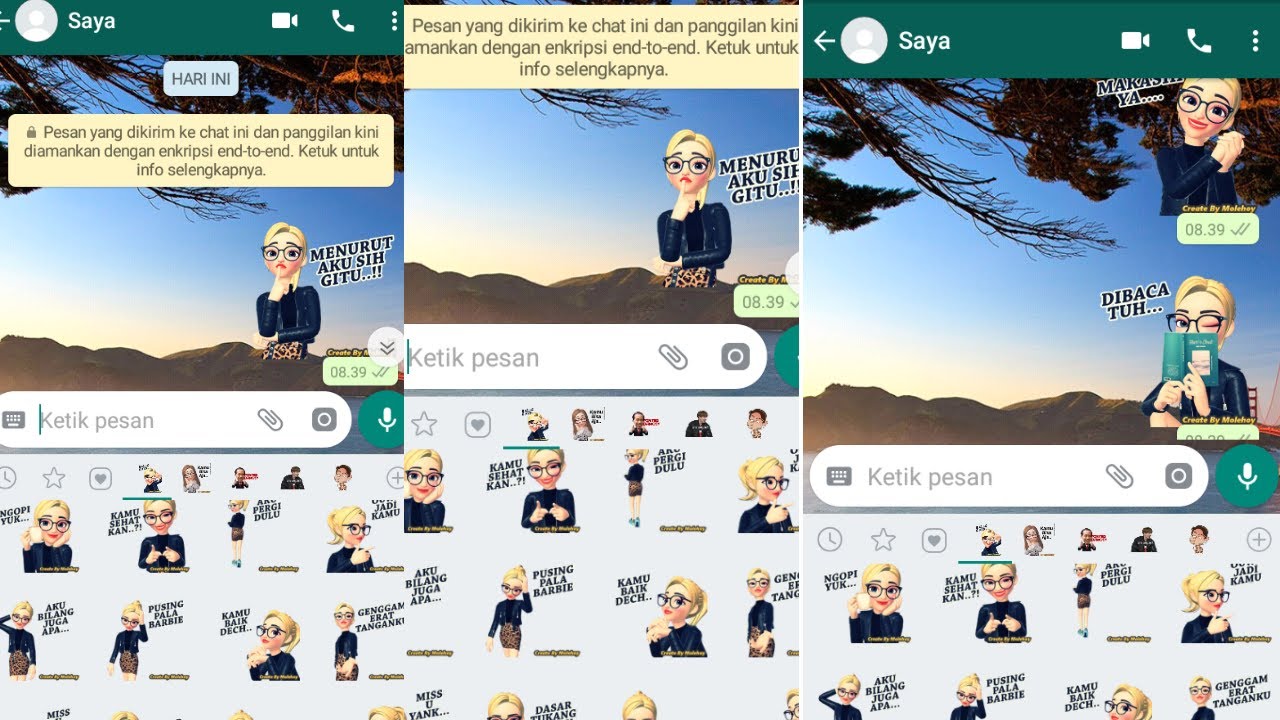 Cara Dapatkan Stiker  Kartun  Cewek Cantik  WhatsApp YouTube