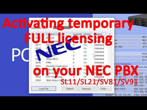Activating temporary licensing on a NEC SV8100 and SV9100 Systems
