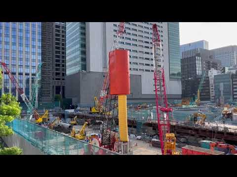 52階284m「日本橋一丁目中地区市街地再開発事業」の様子 2022年8月上旬撮影