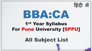 BBA CA 1st Year Syllabus For Pune University | BBA CA Syllabus For SPPU Pune | bca syllabus 2023