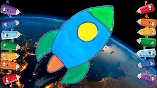 Rocket Draw a rocket with paints Рисуем ракету красками