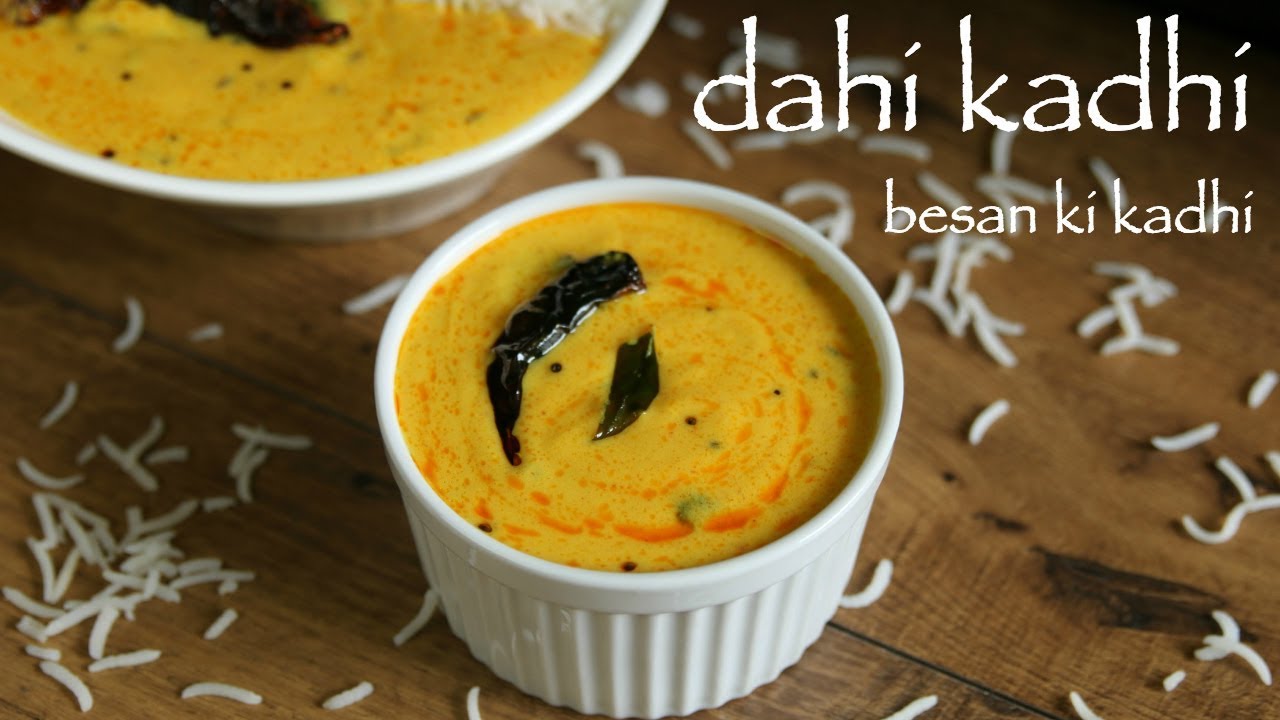 dahi kadhi recipe | kadhi chawal | rajasthani kadhi | besan ki kadhi | Hebbar Kitchen