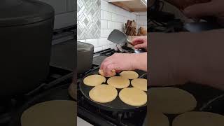 My smiley pancakes! My smiley pancakes!