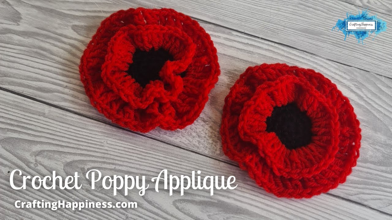 Простая аппликация крючком в виде цветка мака | Crafting Happiness