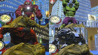 Hulk Beats Down Abomination With All Skins - The Incredible Hulk Game 2008