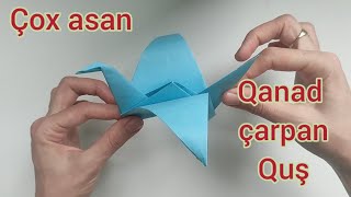 Kağızdan qanad çırpan quş düzəltmək - Kağızı qatlayaraq quş düzəltmək