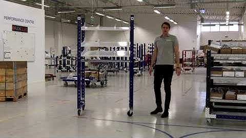 Tall flow shelf cart with dividers | FlexQube