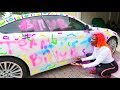 Spray Painted Eva's Brand New BMW PRANK!!! (Gets Extremley Heated)