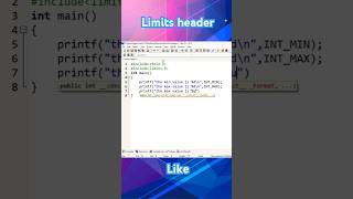 Limits header (INT_MIN, INT_MAX, UINT_MAX)