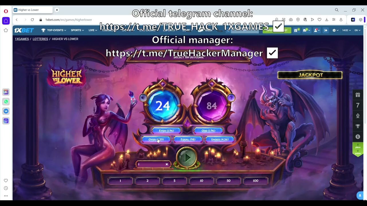 This 1xBet Higher vs Lower Script is INSANE! 🚀