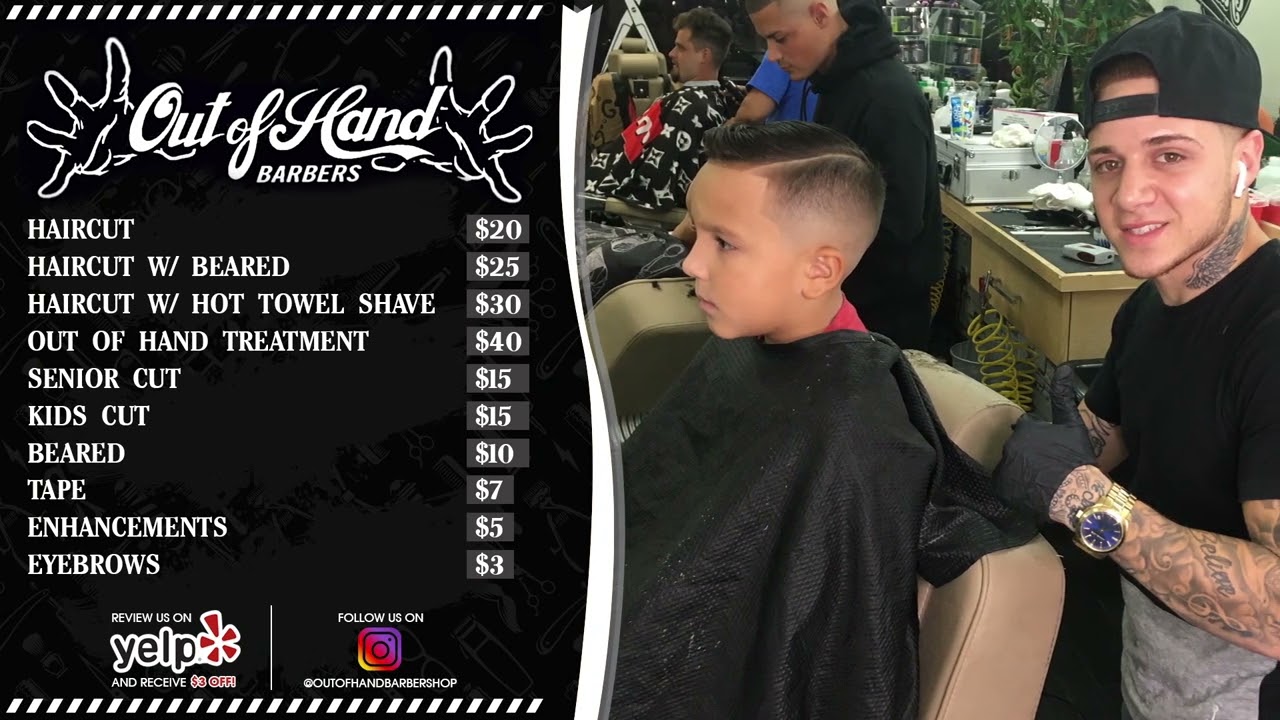 Barbers shop digital menu list or price list