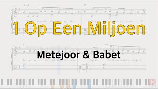 1 Op Een Miljoen - Metejoor & Babet - Piano Tutorial (met lyrics & chords) FREE SHEETS