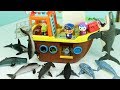 뽀로로 탐험선 장난감배 상어떼 잡기놀이 보물찾기 Pororo toy ships and Boat Shark Toys