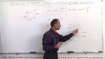 PreCalculus - Trigonometry: The Right Triangle (10 of 26) Inverse Trig Functions: Find Angle