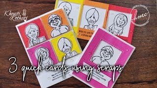 3 quick cards using scraps [How to make easy Diwali cards DIY start to end tutorial] screenshot 1